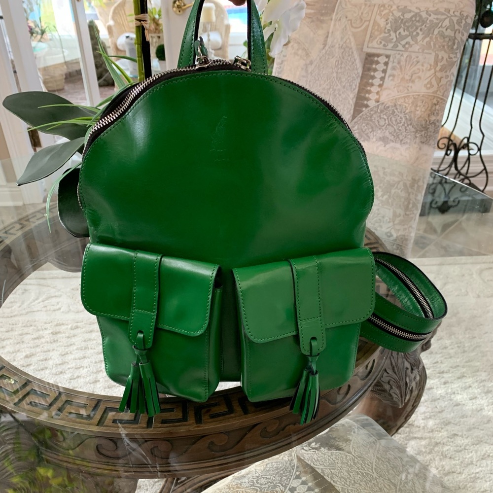 THE BLACK QUAIL GREEN LEATHER BACKPACK!💚💚